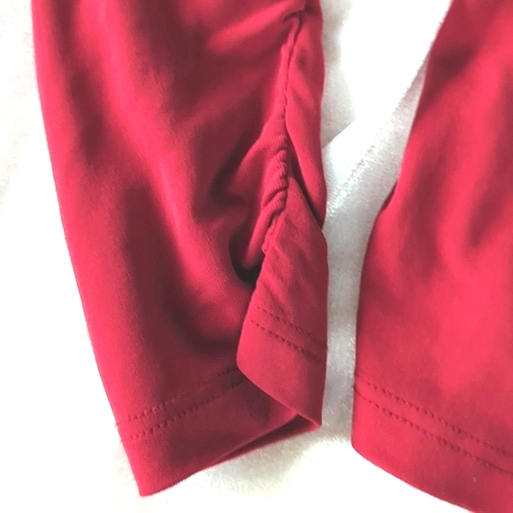 Sculpture Silk Top, silk fitted and ruched, Red.  Size M NWOT - Picture 7 of 9